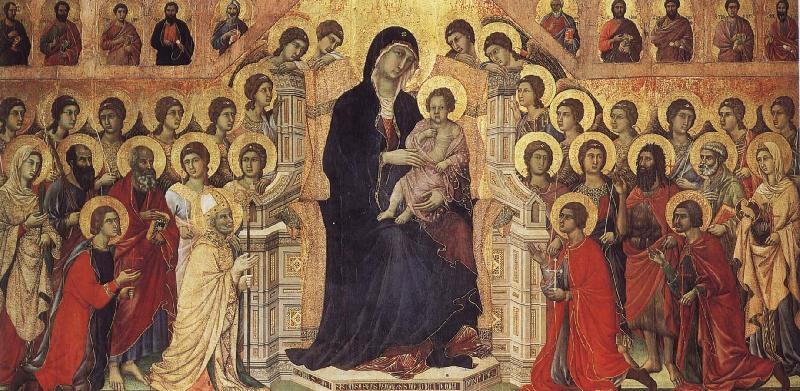 unknow artist Throne of the Virgin and Child with Saints